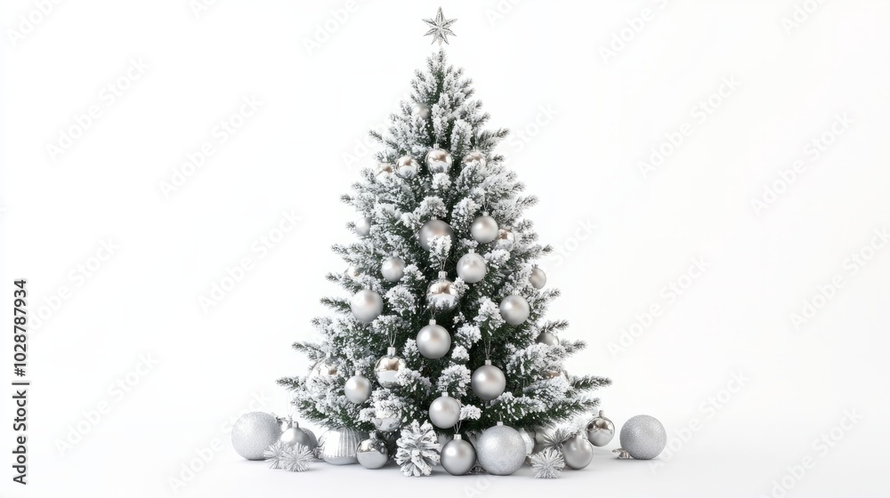 white and snowy christmas tree, minimalistic white and snowy christmas tree, minimalistic