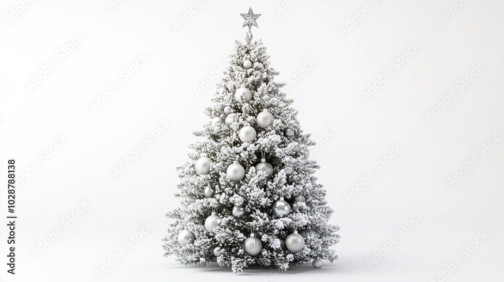 white and snowy christmas tree, minimalistic white and snowy christmas tree, minimalistic