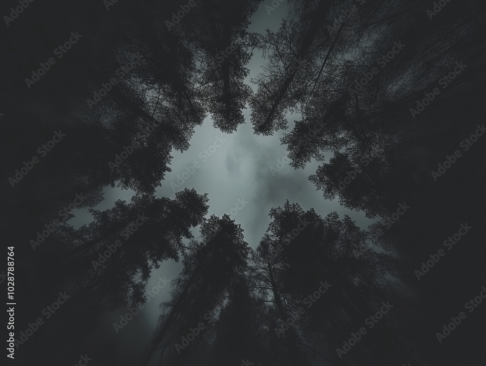 Dark Forest Canopy: A Silhouetted View of Nature's Majesty Dark Forest Canopy: A Silhouetted View of Nature's Majesty