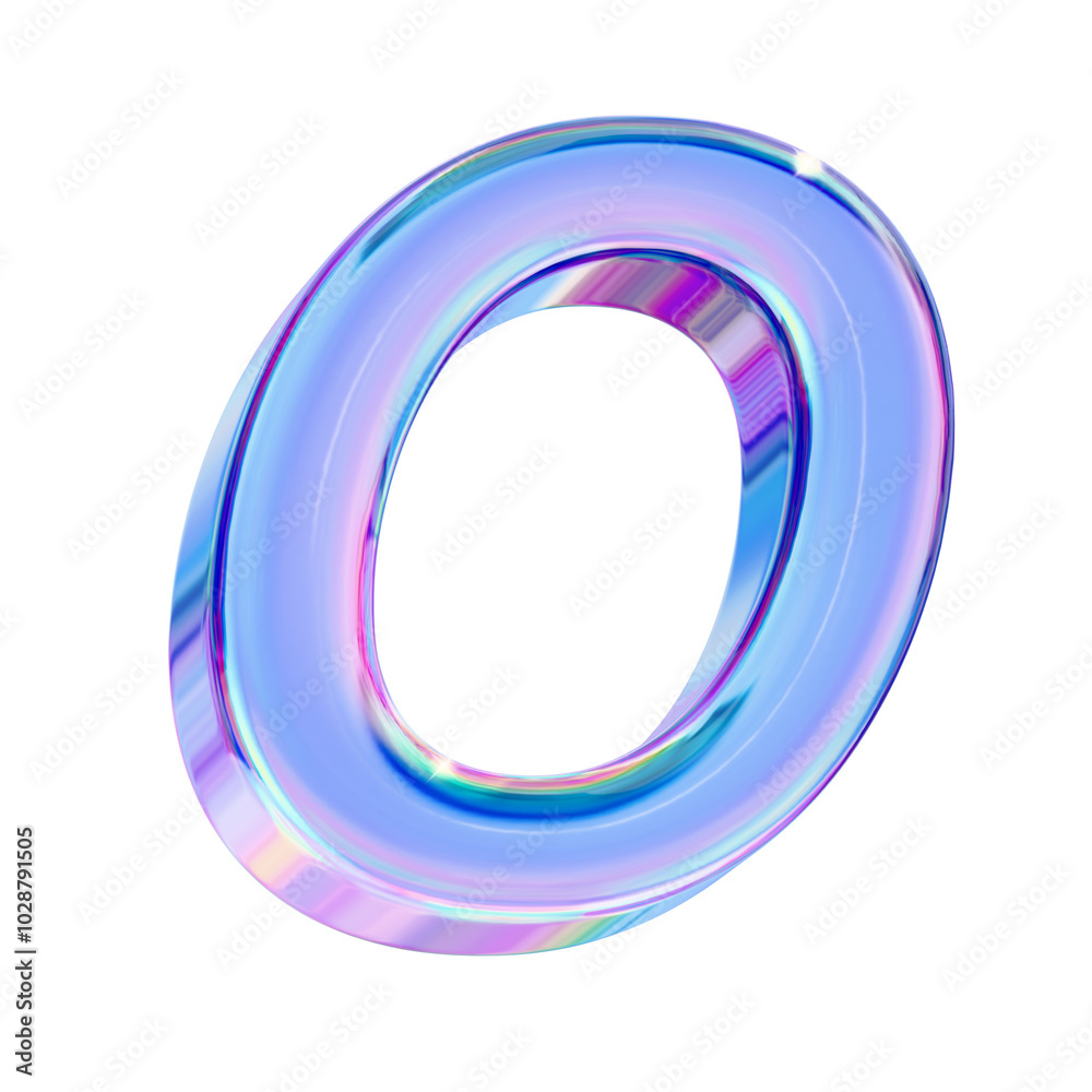 Letter O in chromatic 3D style Letter O in chromatic 3D style
