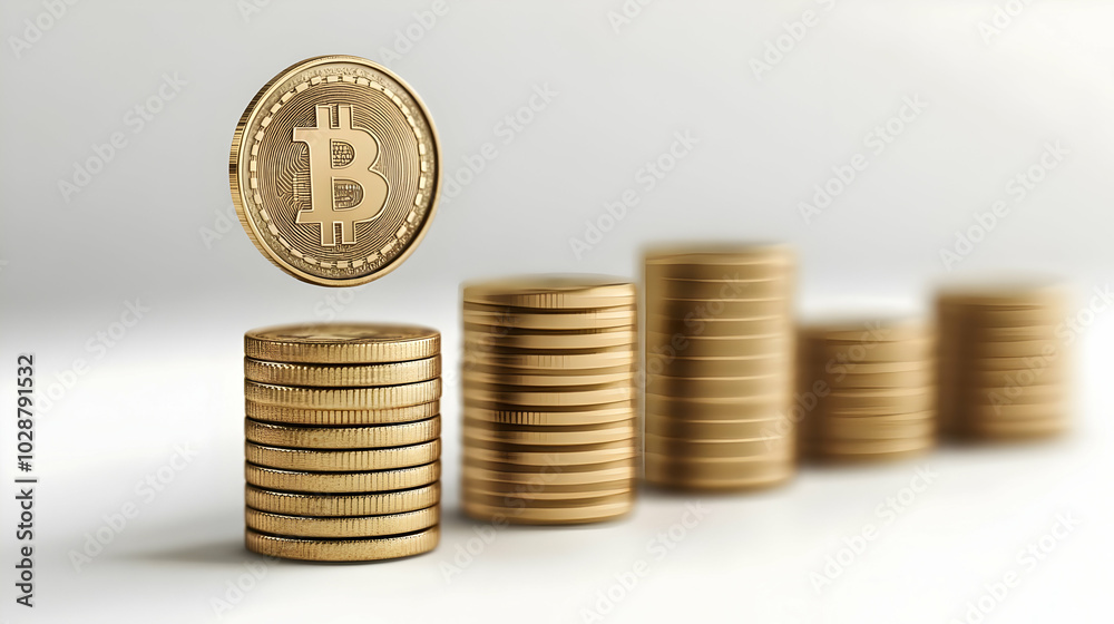3D Flying Dollar Coin with Bar Graph - Symbolizing Rising Wealth and Economic Growth Isolated on White Background for Financial Reports and Presentations 3D Flying Dollar Coin with Bar Graph - Symbolizing Rising Wealth and Economic Growth Isolated on White Background for Financial Reports and Presentations