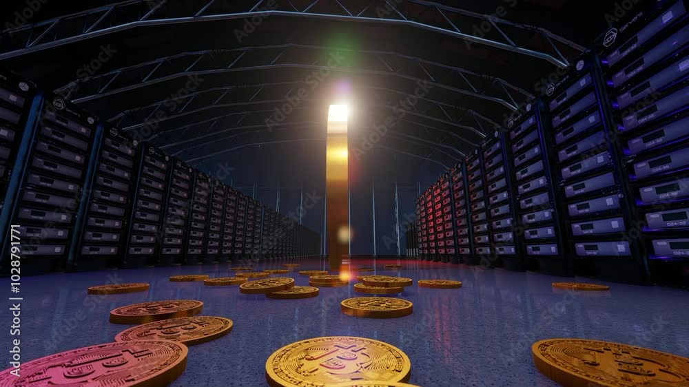 3D Bitcoin Gold and Data Server Generic
