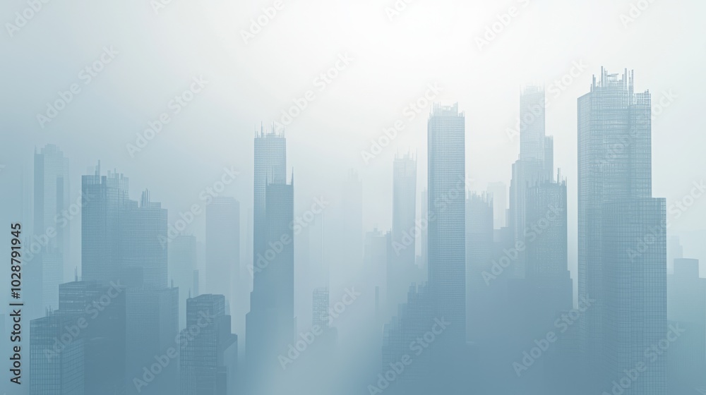 Urban Smog: Panoramic City Skyline Silhouettes in Hazy Atmosphere, Symbolizing Air Pollution Crisis. Ultra-Detailed, Cinematic Light. Urban Smog: Panoramic City Skyline Silhouettes in Hazy Atmosphere, Symbolizing Air Pollution Crisis. Ultra-Detailed, Cinematic Light.