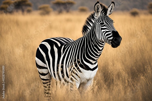 Close-up View of a Zebra