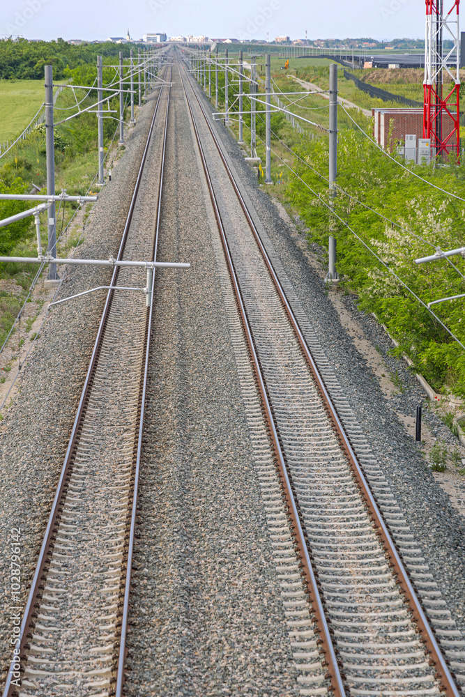 Double Tracks Straight Railway for High Speed Trains Double Tracks Straight Railway for High Speed Trains