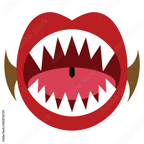 Monster Mouth Multicolored vector Design Concept