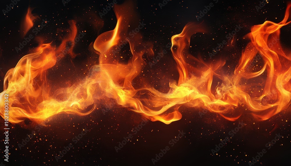 Realistic fire flame effect with transparent background in a vibrant display Realistic fire flame effect with transparent background in a vibrant display