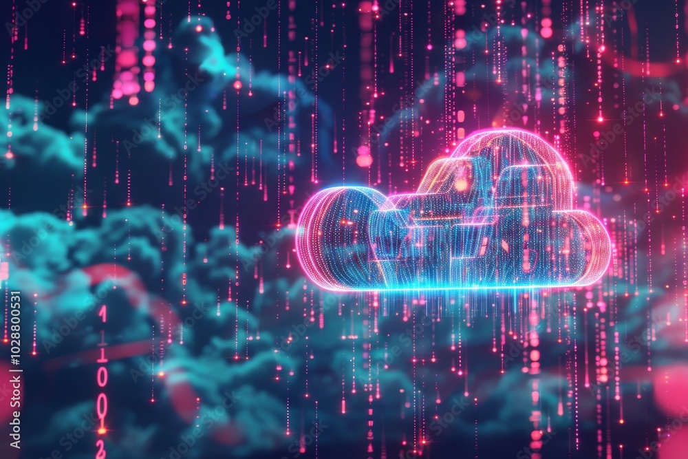 A visual interpretation of secure cloud storage , Futuristic cloud computing concept with digital data streams and technology visuals, showcasing stock footage and royalty-free content. A visual interpretation of secure cloud storage , Futuristic cloud computing concept with digital data streams and technology visuals, showcasing stock footage and royalty-free content.