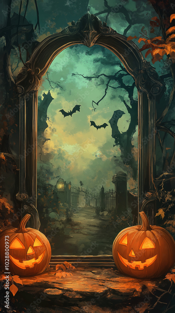 Obraz premium Halloween card background frame image