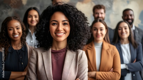 Portrait of a diverse group of young professional business people or corporate colleagues working together,smiling and collaborating in a modern office environment.