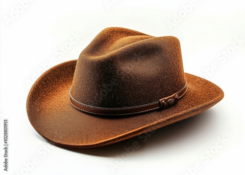 Classic brown cowboy hat resting on a clean white background for timeless style