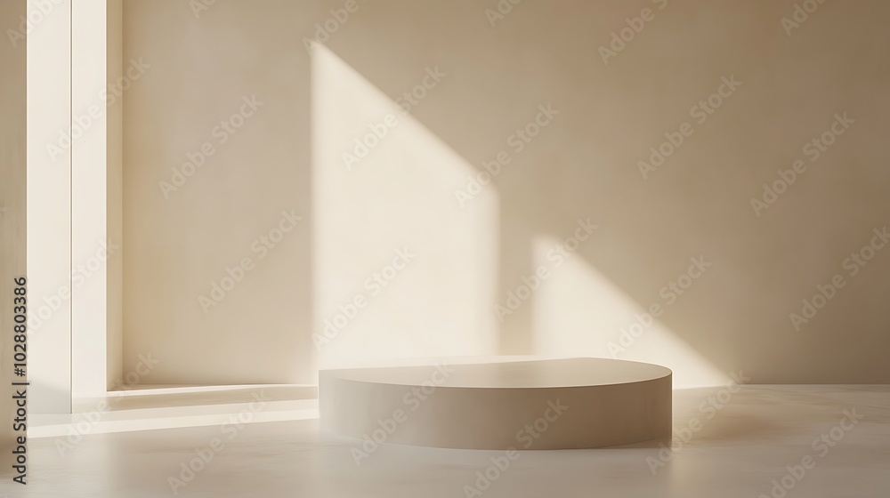 Fototapeta premium A serene transition of light hues embracing a minimalistic space in tranquil ambience background