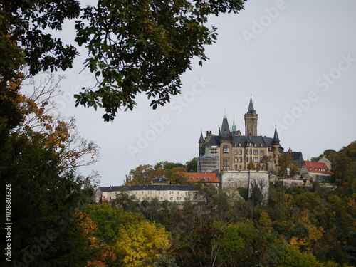 Schloß Wernigerode in Sachsen-Anhalt im Herbst