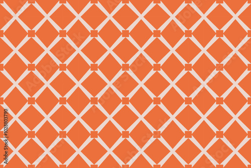 Seamless geometric patterns on orange background vector.