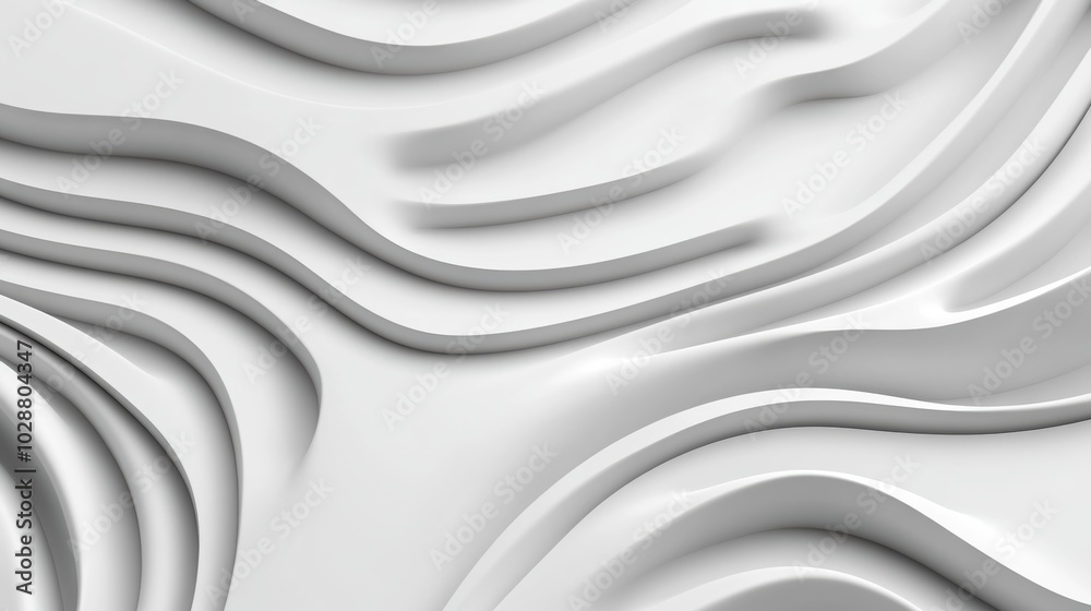 Abstract white waves create a serene and modern visual effect, AI Abstract white waves create a serene and modern visual effect, AI