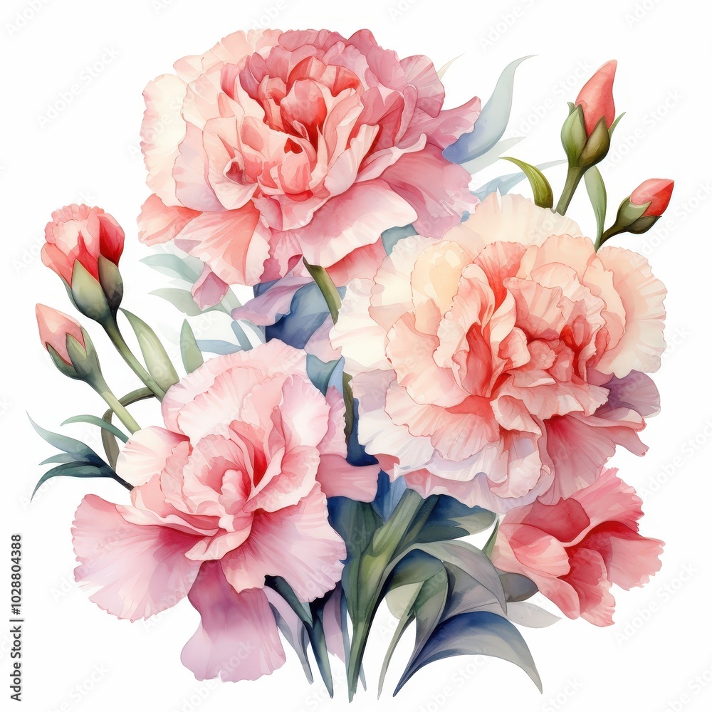 Soft Pink Carnations in Bloom Soft Pink Carnations in Bloom