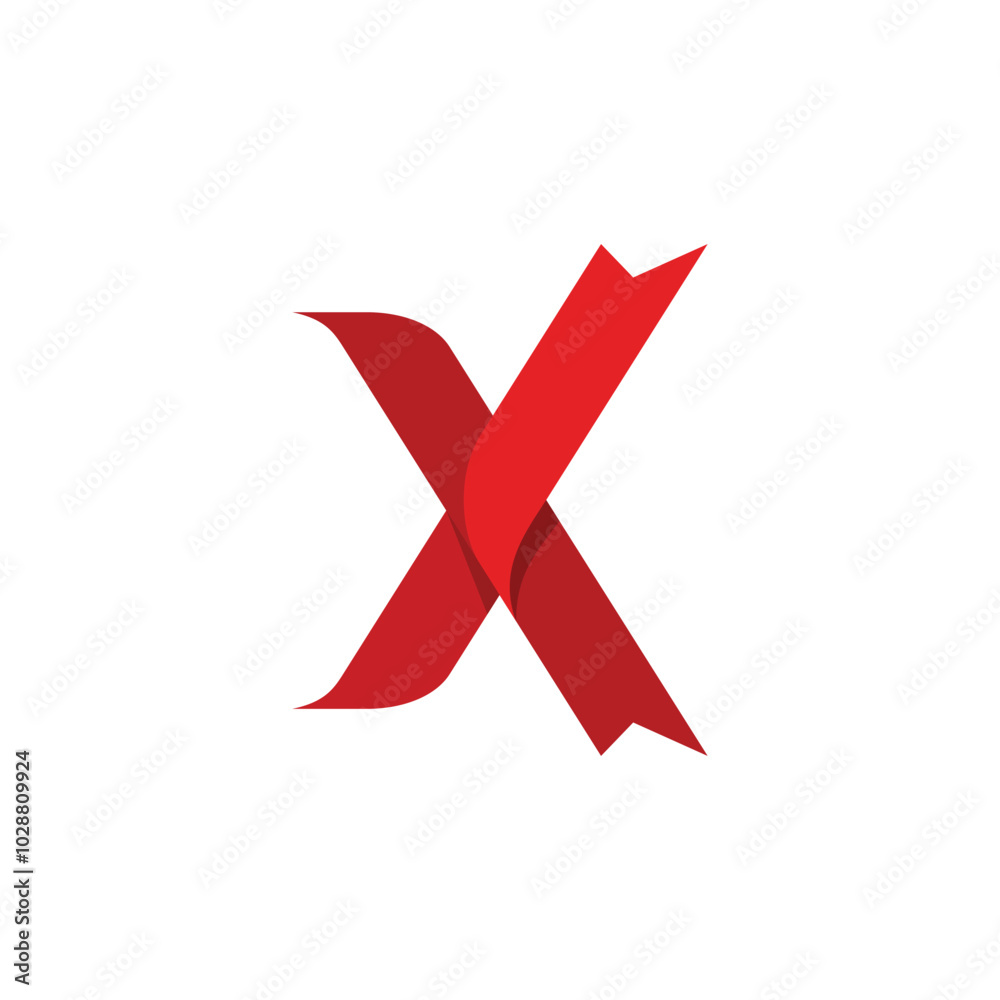 Letter X Ribbon Logo design vector template Letter X Ribbon Logo design vector template