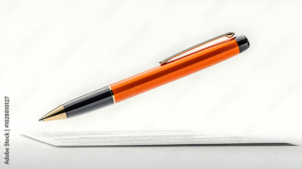 3D Hovering Pen and Signed Contract Icon - Symbolizing Successful Business Negotiations and Agreements Isolated on White Background for Business Visuals 3D Hovering Pen and Signed Contract Icon - Symbolizing Successful Business Negotiations and Agreements Isolated on White Background for Business Visuals