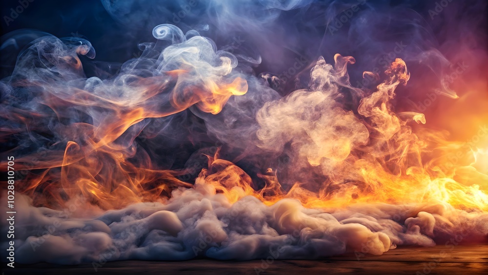 Fototapeta premium dynamic smoky fire effect creating a vibrant abstract background