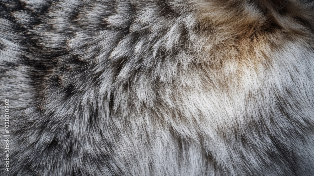 Close-up of Soft Grey and Brown Animal Fur Texture Close-up of Soft Grey and Brown Animal Fur Texture