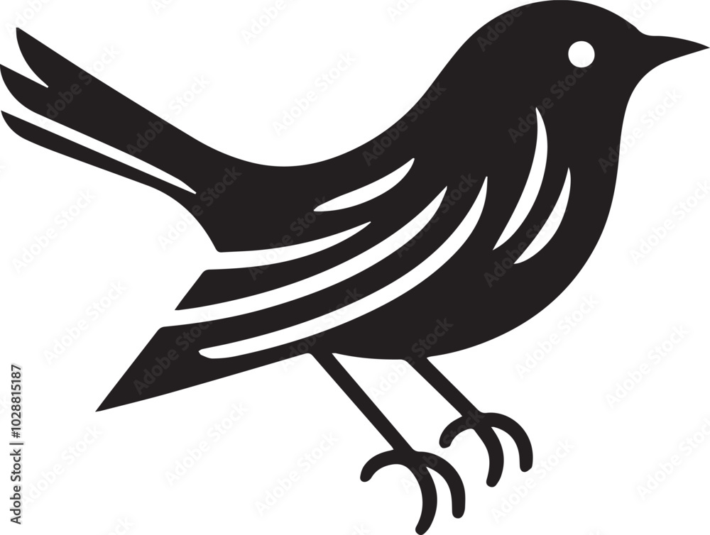 Obraz premium vector silhouette bird art work black and white