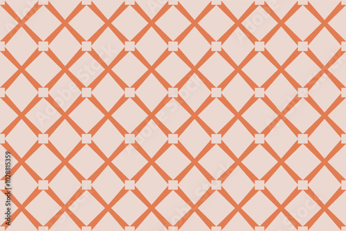 Seamless geometric patterns on orange background vector.