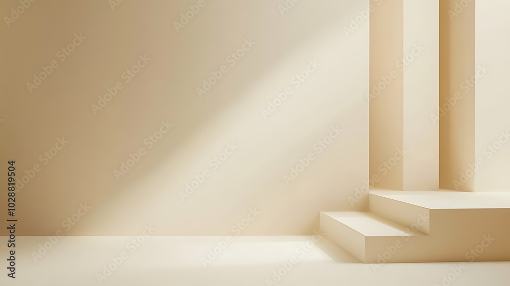 custom made wallpaper toronto digitalSoft light cascading over serene muted beige steps in a tranquil setting background