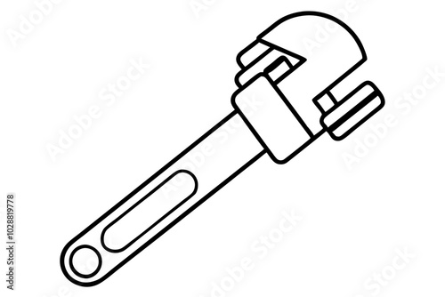 Pipe wrench icon vector | vector silhouette illustration on white background