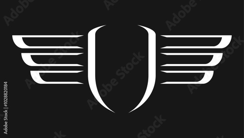 Abstract Shield with wings Logo symbol