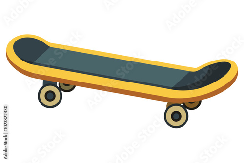 Isolated Skateboard Flat Vector Illustration of Land Transport on White Background. photo