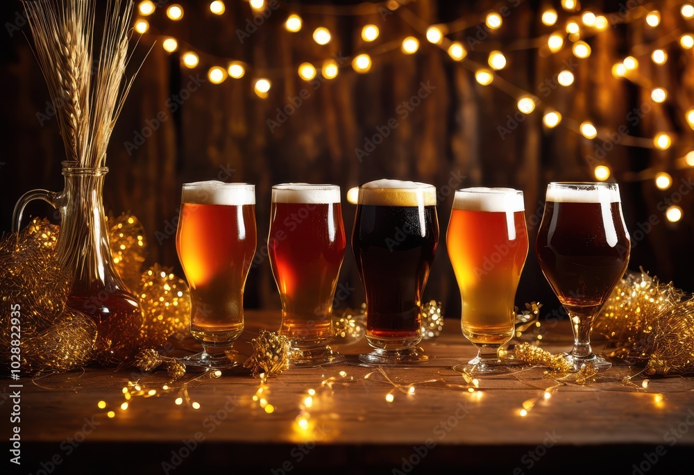 vibrant craft beer arrangement under soft ambient lighting cozy setting decorative elements refreshing brews, atmosphere, drinks, interior, design, glass vibrant craft beer arrangement under soft ambient lighting cozy setting decorative elements refreshing brews, atmosphere, drinks, interior, design, glass