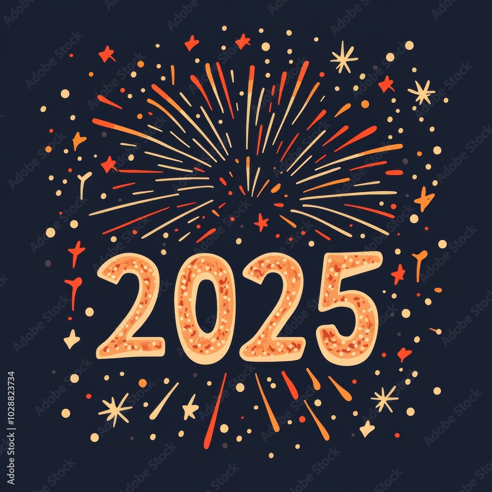 Happy New Year background and numbers 2025 year Happy New Year background and numbers 2025 year
