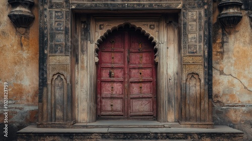 Ornate Doorway of an Ancient Indian Building