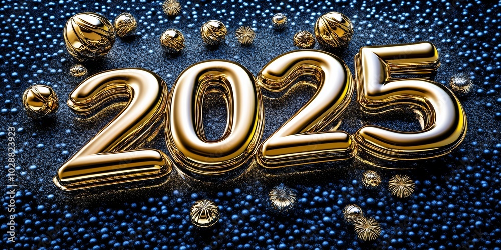 Happy New Year background and numbers 2025 year