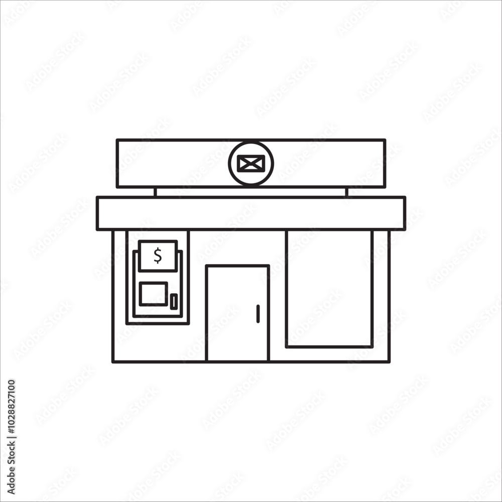post office building icon outline vector post office building icon outline vector