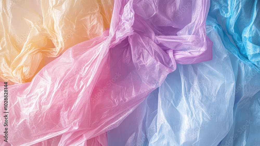 Abstract Pastel Plastic Bag Pattern with Light Shimmer and Wrinkles Abstract Pastel Plastic Bag Pattern with Light Shimmer and Wrinkles