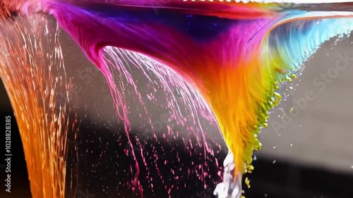 Smooth ink mixing underwater, forming an abstract color gradient.