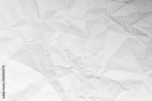 Grunge wrinkled white color paper textured background with copy space. Use for decoration or layer