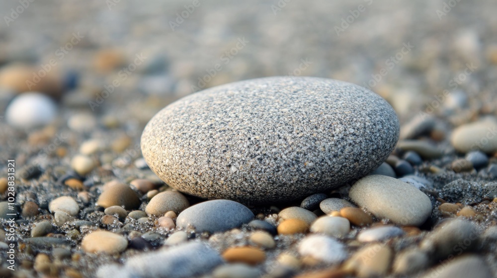 Single Pebble on a Beach Single Pebble on a Beach