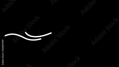 ocean Sea wave icon animated on a Transparent Background. Loop Animation with Alpha Channel