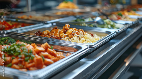 A canteen stall of an asian secondary school, close up of the food.