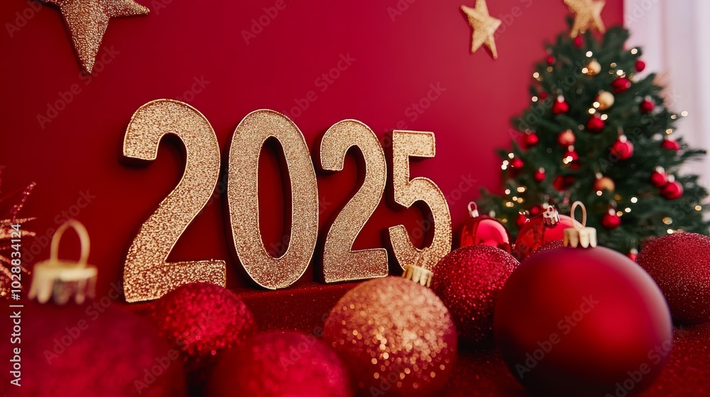 Happy New Year background and numbers 2025 year Happy New Year background and numbers 2025 year