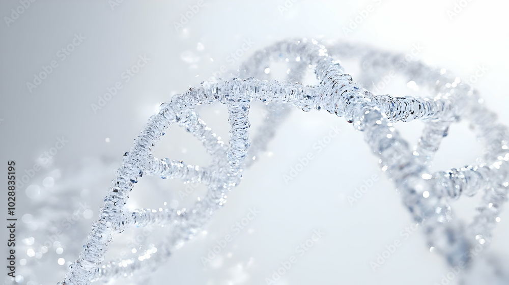 3D Soft Focus DNA Helix Transforms into Data Stream Concept | Close-Up Transformation of Double Helix into Flowing Data, Showcasing Biological Innovation and Digital Progress in Business 3D Soft Focus DNA Helix Transforms into Data Stream Concept | Close-Up Transformation of Double Helix into Flowing Data, Showcasing Biological Innovation and Digital Progress in Business