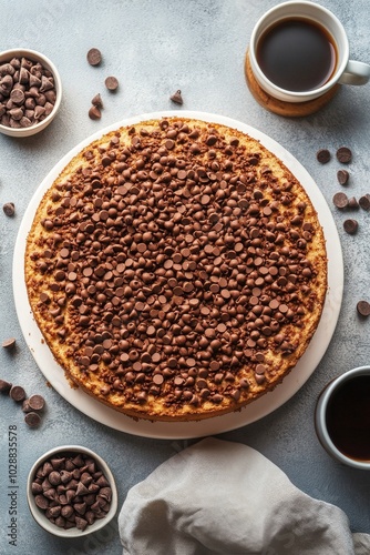 Delicious coffee flavored cake with whipped frosting and chocolate sprinkles ...