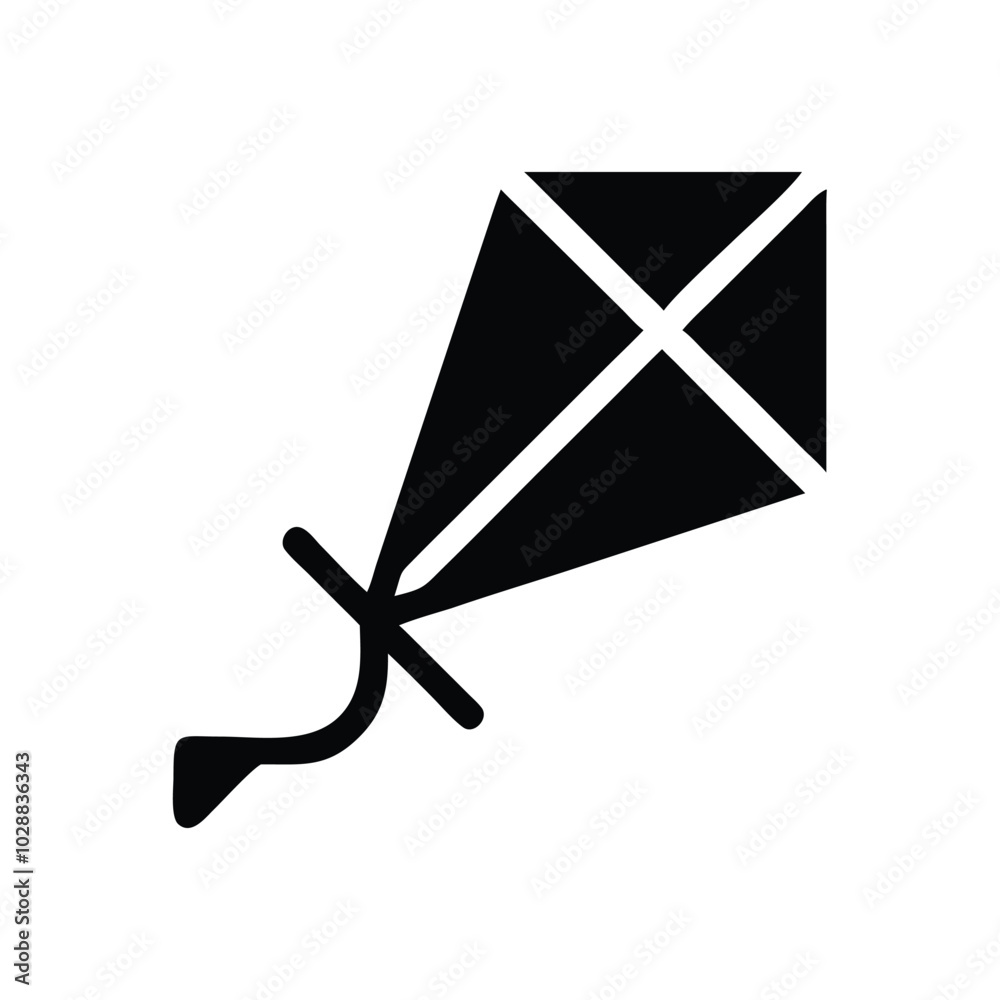 Kite Flying String Icon Icon of a flying kite, designed with pixel-perfect precision and an ...