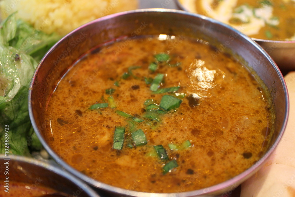 Indian cuisine: chicken keema curry Indian cuisine: chicken keema curry