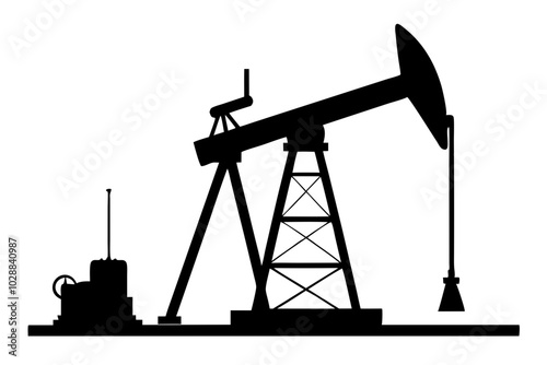 Oil rig silhouette vector | vector silhouette illustration on white background