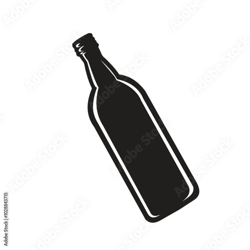 Silhouette vector bottle image in white background 