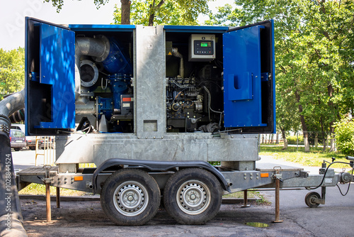 Bilde på lerret Mobile pumping station for efficient water removal from sewerage and storm water