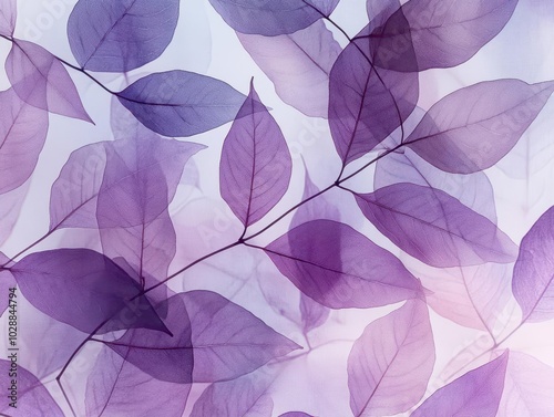 purple leaf pattern intertwines elegantly across a soft backdrop, creating a visually stunning wallpaper that exudes tranquility and nature's grace